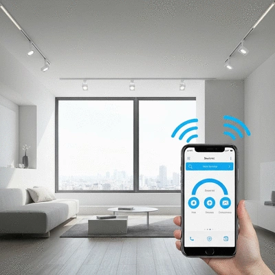 Smart lighting setup in a modern home