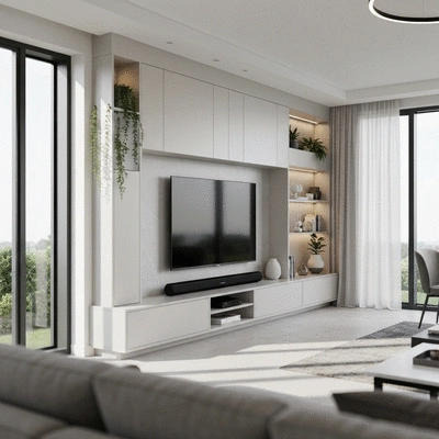 Modern house with visible electrical safety features like circuit breakers and grounded outlets