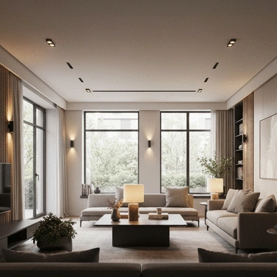 Éclairage moderne dans un salon