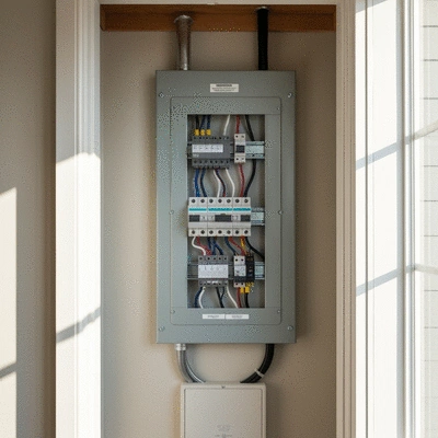 Tableau électrique mis à jour avec des fils modernes